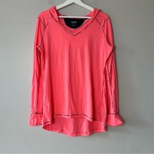 Calvin Klein Performance Hooded Long Sleeve Pink Top Large